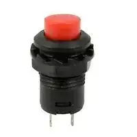 Кнопка Daier DS-227 RD, OFF-(ON), 2pin, 1A 250V, красная