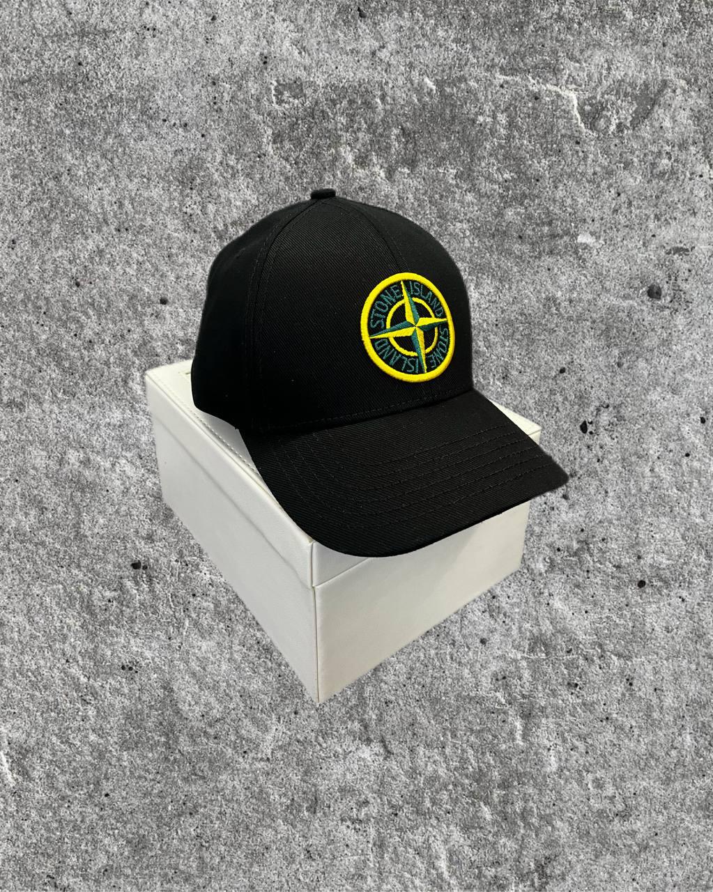 Кепка Stone Island чорна літня чоловіча жіноча Бейсболка Стон Айленд спортивна