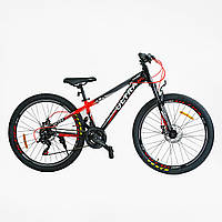 Велосипед Спортивный Corso «ULTRA» 26" дюймов рама алюминиевая 13 , оборудование Shimano 21 скорость, собран