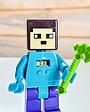 Дитяча ігрова фігурка Minecraft Майнкрафт з зброєю Lego Стів з вбудованим годинником, фото 2