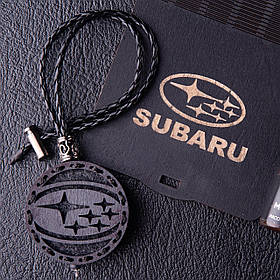 Ароматизатор в машину SUBARU з темного дерева, подарунок чоловікові