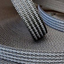 Стрічка ремінна 20 мм "чорна" для нашийників і повідців 50 м протиковзка