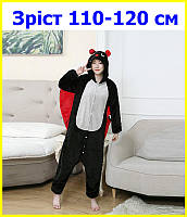 Кигуруми детский рост 110-120 см черная летучая мышь, детская пижама костюм кигуруми с капюшоном на пуговицах