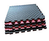 Килимок-пазл EVA, татамі ластівчин хвіст, чорно-сірий т. 20 мм, розмір 50х50 см, щільність 80 кг/м3, фото 5