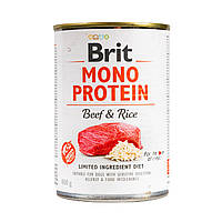 Brit Mono Protein Dog консерви з яловичиною і темним рисом для собак, 400г