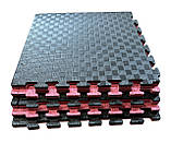 Килимок-пазл EVA, татамі ластівчин хвіст, чорно-сірий т. 20 мм, розмір 50х50 см, щільність 80 кг/м3, фото 3