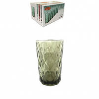 Набір зелених високих склянок для напоїв Смарагд Helios 350 мл 6 шт (6441)