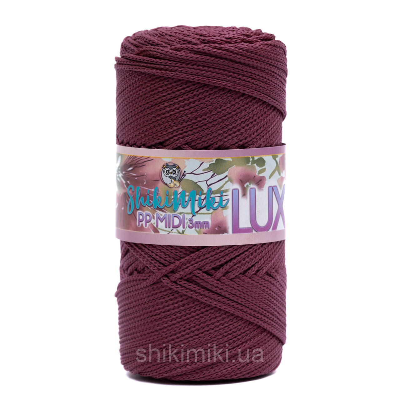Трикотажний шнур PP Midi 3 mm LUX, колір Марсала, фото 1