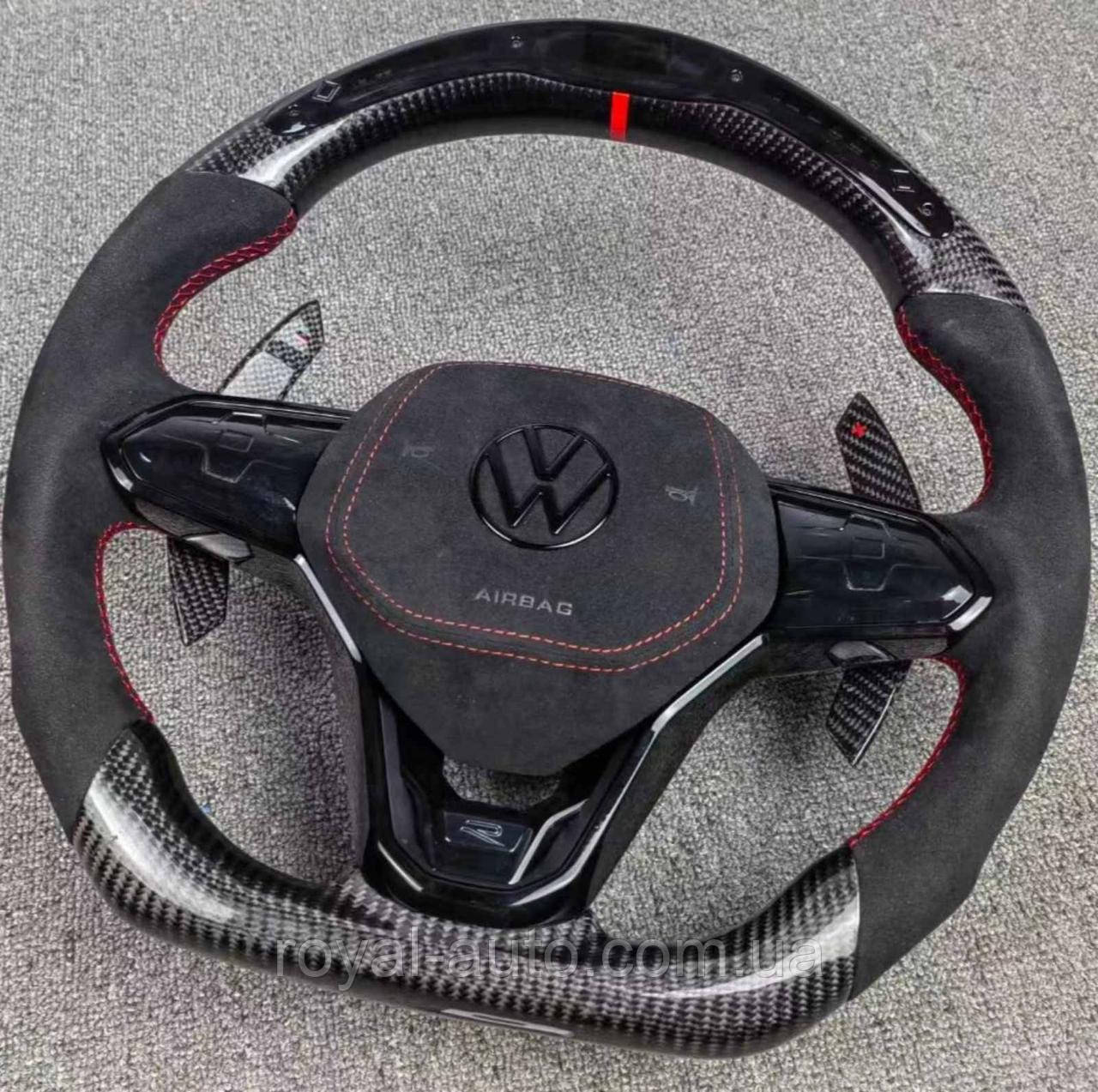 Кермо карбонове Volkswagen Фольксваген Passat B8 Golf 8 MK8 Touareg Tiguan кермо карбовані, фото 1