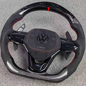 Кермо карбонове Volkswagen Фольксваген Passat B8 Golf 8 MK8 Touareg Tiguan кермо карбовані