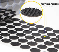 Двосторонні самоклеючі липучки круглі 20 мм 100 пар білих для виробів та творчості. Липучки круглі, фото 6