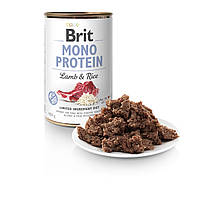 Brit Mono Protein Dog консерви з ягням і темним рисом для собак, 400 г