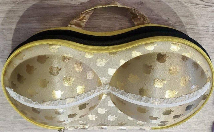 Органайзер - сумочка для бюстгальтерів (з сіточкою) золотистий, Чохол для білизни, фото 1