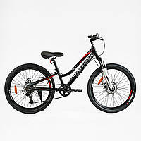 Велосипед Спортивный Corso "OPTIMA" 24" дюйма TM-24811 (1) рама алюминиевая 11'', оборудование Shimano RevoShi