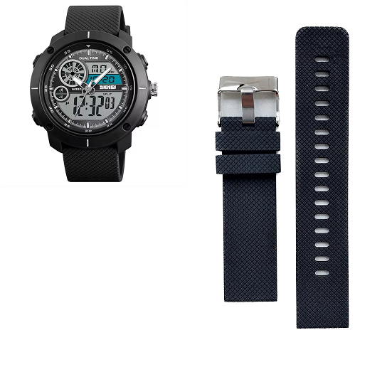 Ремінець на годинник Skmei 1361 Чорний ПЕРЕМОГИ НАЛОЖКИ!