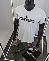 Stone island футболка мужская, Брендовая футболка stone island новая, Stone island футболка черная хлопок