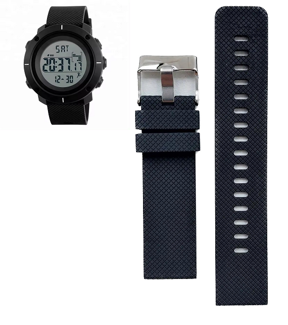 Ремінець на годинник Skmei 1215 Чорні БЕЗ НАЛОЖКИ!