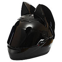 Мото Кото шлем с ушками женский NITRINOS NEKO размер L 57-59 см черный