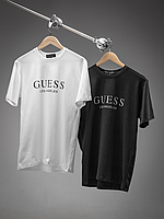 Футболка Guess черная,мужская футболка, футболка,футболка с принтом, однотонная футболка гес, гуес