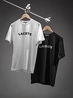 Футболка Lacoste черная,мужская футболка, футболка,футболка с принтом, однотонная футболка лакоста