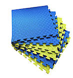 Килимок-пазл EVA, татамі ластівчин хвіст, жовто-блакитний, т. 20 мм, розмір 50х50 см, щільність 80 кг/м3, фото 2