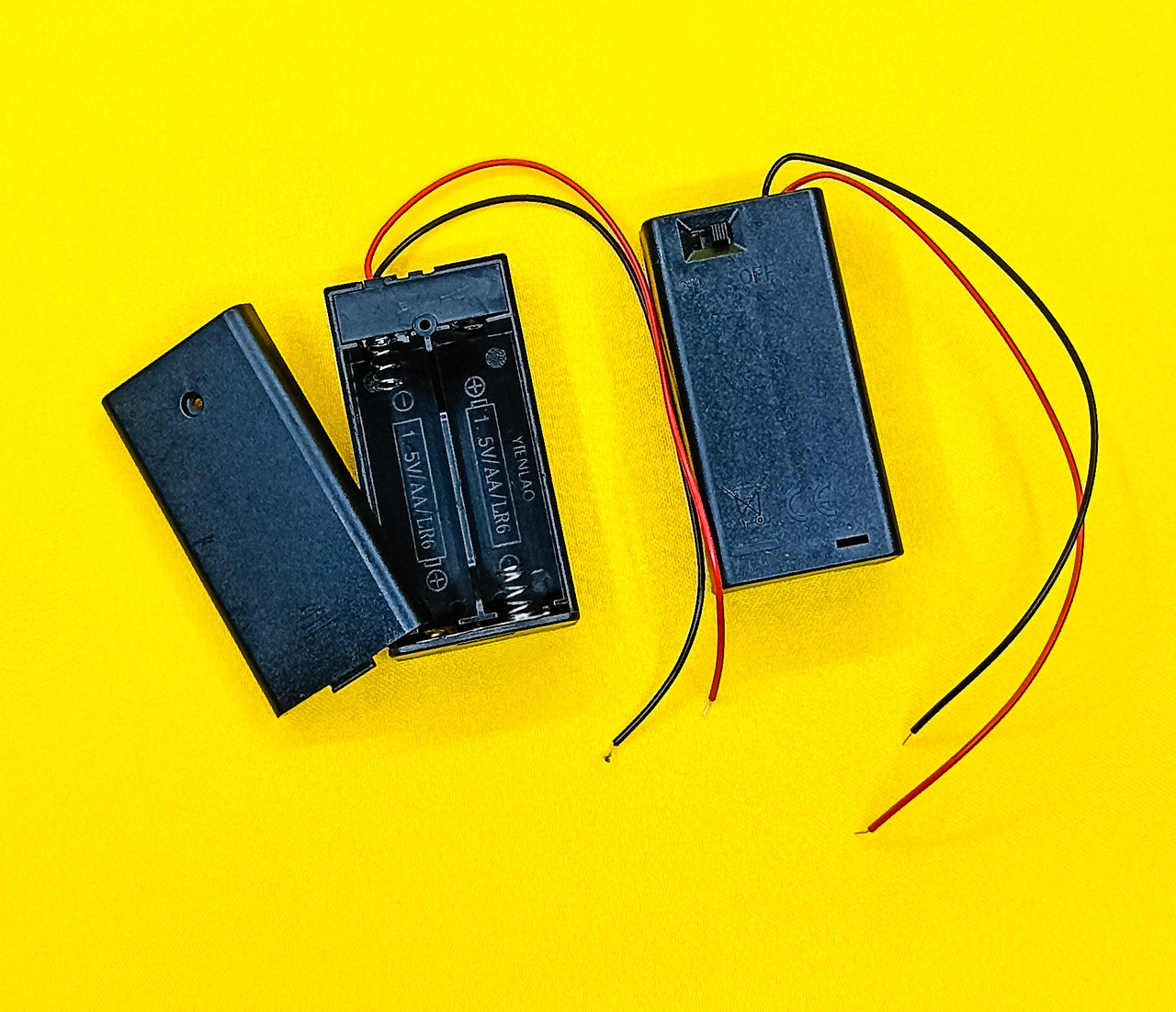 Кейс на 2 батарейки типу АА послідовно з кришкою, фото 1