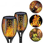 Набір 2шт Декоративний садовий світильник 52см, на сонячній батареї Solar flame / Вуличний ліхтар, фото 2