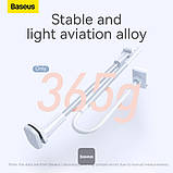 Регульований тримач смартфона 6.5" Baseus Unlimited Adjustment Lazy Phone Holder (SULR-0S) Silver, фото 6