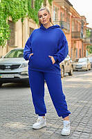 Женский спортивный костюм оверсайз, кофта с капюшоном и брюки на резинке с 52 по 58 размер