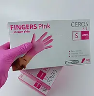 Нитриловые перчатки CEROS Fingers Pink размер S №100