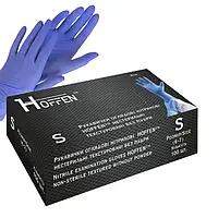 Перчатки смотровые нитриловые HOFFEN н/с текстурированные без пудры р. S