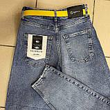 Джинси жіночі МОМ стрейч вільні світлі 26 блакитні, фото 9