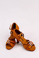 Тренировочная обувь, туфли для латиноамериканских бальных танцев Danceex Stefania 7.5 Brown