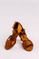 Туфли для бальных танцев Danceex Solomia 7.5см каблук коричневые