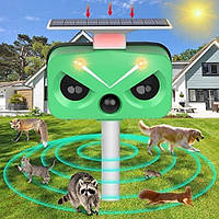 Ультразвуковой отпугиватель животных с датчиком движения, Outdoor Solar Ultrasonic Animal Repeller, зеленый