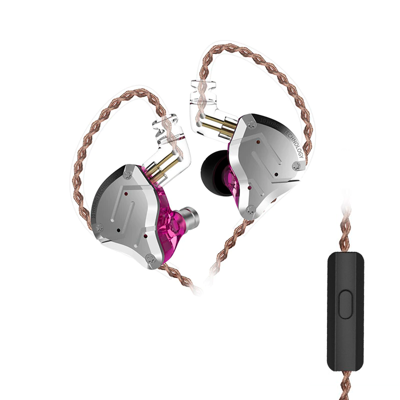 Навушники KZ ZS10 Pro з мікрофоном purple