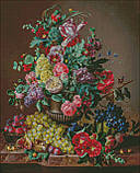 (Електронна)Схема для вишивання хрестиком або петитом:"Квіти з виноградом", фото 2