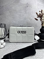 Жіноча сумка GUESS square white біла. Брендові жіночі сумочки шкіряні