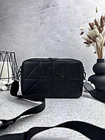 Женская сумка GUESS square black. Брендовые женские сумочки кожаные