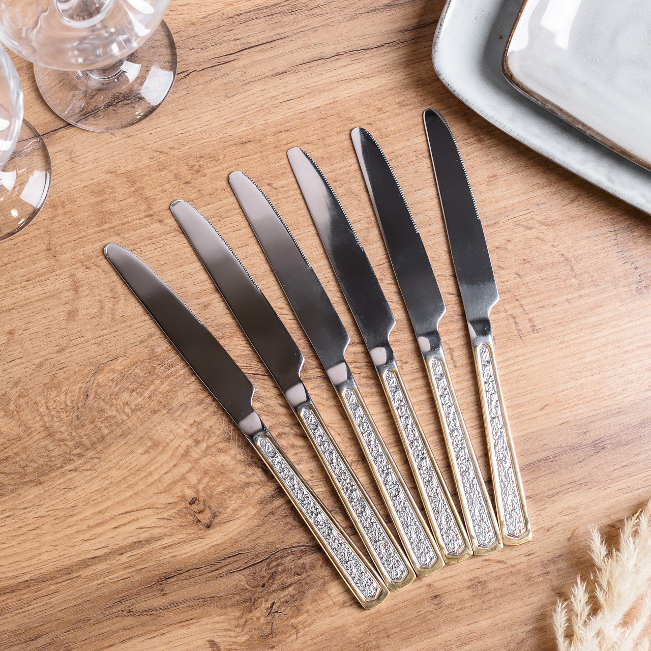 Набір столових ножів 6 шт нержавіюча сталь гальванічне покриття