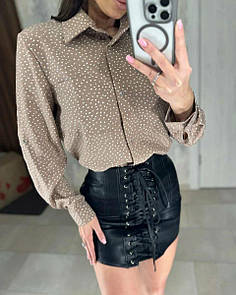 Жіноча сорочка із софту прямого крою в принт (р. 42-48) 7ru1047