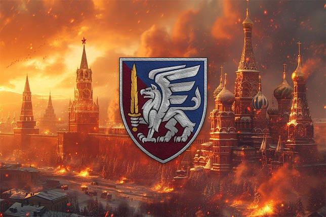 Прапор 81 ОАеМБр ДШВ ЗСУ кремль палає, фото 1