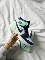 Жіночі Кросівки Nike Air Jordan 1 Retro High Blue Mint / Найк Аїр Джордан 1 Ретро Високі