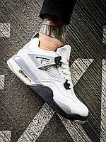 Чоловічі Кросівки Nike Air Jordan 4 Retro White Cement Gray / Найк Аїр Джордан 4 Ретро Цемент