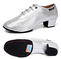 Обувь для бальных танцев Fashing Silver. Обувь тренироворная на каблуке 4см 35