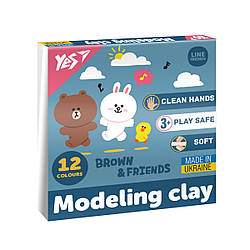 Пластилін Yes Line Friends 12 кольорів 240 г