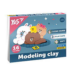 Пластилін Yes Line Friends 16 кольорів 320 г