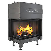 Каминная топка угловая SAVEN Energy Up 75х50х47L Black (15,1 kW) ECO