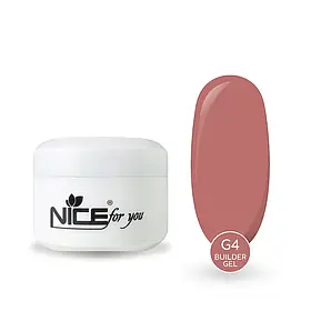 Гель для нарощування нігтів Builder Gel Nice for you G-4 Pink Пудровий рожевий, 50 г