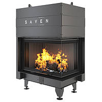 Каминная топка угловая SAVEN Energy Up 75х50х47R Black (15,1 kW) ECO